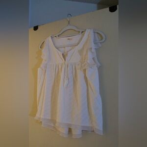 Hollister White Ruffle Blouse